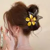 Pinza para el pelo de estrella con garra y estampado de leopardo estilo retro, dulce y fresca, para recogidos, pinza de acetato de gato y tiburón, accesorio de pelo elegante en forma de corazón
