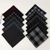Lenço Masculino 100% Algodão, Lenço Clássico Xadrez Tingido no Fio, Lenço Fino Absorvente Old-Fashioned para Limpar Suor, Item Mais Vendido Transfronteiriço