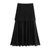 Chaleco de punto con botones, falda, nuevo estilo europeo y americano transfronterizo, top negro para mujer