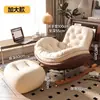 Cadeira de Balanço Reclinável Moderna Simples de Pinguim Varanda Casa Cadeira de Lazer Sala de Estar Fina e Luxuosa Fivela de Colmeia Cadeira de Balanço Preguiçosa