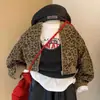 Chaqueta para Niña 2025 Nueva Primavera y Otoño Infantil Moderna Estilo Callejero Estampado de Leopardo Top Casual Coreana Holgada