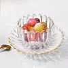 Conjunto criativo de prato pequeno para frutas e fruteira de cristal estilo europeu para sala de estar em casa, conjunto de porta-doces e fruteira para salada de luxo leve