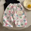 Calça Longa Infantil 2026 Nova Coleção de Verão Meninos e Meninas Estampa Completa Desenho Animado Calças Anti-Mosquito Bebê Soltas Reta