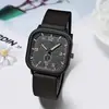 Reloj Cuadrado Grande para Mujer, Correa de Silicona, Esfera Digital, Reloj de Cuarzo para Hombres y Mujeres, Estilo Universitario, Correa de Temperamento Simple