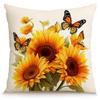 Funda de almohada con estampado de girasoles, funda de cojín decorativa para exterior, funda de cojín de lino para sofá de casa.