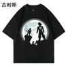 Comercio Exterior AliExpress Retro Americano Manga Corta Hombre Verano Holgada Versátil Nicho Manga Media Camiseta de Pareja eBay Venta al Por Mayor
