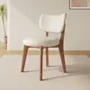 Cadeira de Jantar em Madeira Maciça para Uso Doméstico, Cadeira Moderna Estilo Creme com Almofada Macia, Banqueta de Jantar, Cadeira para Reunião de Hotel, Cadeira de Jantar de Luxo Leve com Encosto, Outros