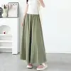 Pantalones Falda de Seda de Hielo Yamamoto para Mujer Pantalones de Verano 2026 Cintura Alta Sueltos con Caída Media Falda Estilo Perezoso Pantalones de Pierna Ancha para Mujer