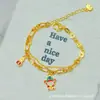 Tienda de Oro Mismo Estilo Arena Dorada Pulsera de Trébol de Cuatro Hojas Dopamina para Mujer Ajustable Esmalte Moño Joyería Versátil y Elegante