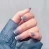 Parche de uña postiza de color sólido estilo francés transparente hielo para usar en uñas color nude, manicura desmontable, producto terminado, 24 piezas, blanco de larga duración
