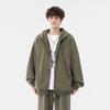 Cárdigan Sudadera de Algodón Lavado y Desgastado de Nuevo Estilo Otoño Invierno 320g Es un Estilo Caliente que se Puede Abrir Dos Veces