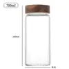 Frasco de Almacenamiento de Madera de Acacia para Uso Diario Frasco Transparente de Borosilicato Alto con Tapa Frasco de Almacenamiento de Vidrio Frasco de Vidrio Sellado