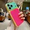 Capa acrílica bicolor se transforma instantaneamente em 18, adequada para iPhone 16 Pro e Apple 17 Pro Max, com película de lente com glitter