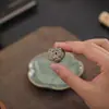 Quemador de Incienso de Cerámica Creativo de Loto, Portainciensos para Uso Doméstico, Portainciensos Vintage de Madera de Áloe para Interiores, Adorno de Soporte de Incienso Estilo Zen