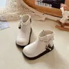 Botines Retro para Niñas 2025 Nuevos Botines Cortos de Otoño e Invierno Botas tipo Martin para Niños Mayores y Bebés Botas de Moda con Perlas Botines Individuales
