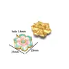 Suministro Exclusivo Transfronterizo de Acero Inoxidable Color Dorado Flor de Cinco Pétalos Colgante de Piedra Preciosa Accesorios para Collares Pulseras Joyería Venta al por Mayor