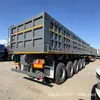 Vehículo de transporte semi-remolque tipo caja de descarga automática de giro lateral hecho a medida para exportación, vehículo de transporte de grano, semi-remolque tipo caja de doble sección de giro lateral