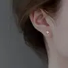 Pendientes de Plata de Ley S925 de Trébol de Cuatro Hojas para Mujer Nuevos 2025 Populares Pendientes para Hélice Auricular Pendientes de Diseño Pequeño de Nicho