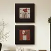Pintura Decorativa Floral Vintage para Sala de Estar, Arte de Nicho, Arte de Pared para Comedor, Pintura Retro Francesa para Cabecera de Dormitorio, Pintura para Cómoda
