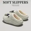 Chinelos de Algodão Impermeáveis para Mulheres 2026 Novo Outono/Inverno Casa Pelúcia Quente Antiderrapante Uso Externo Mais Veludo Mais Espesso Sapatos de Algodão para Mulheres