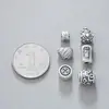 Plata Pura 999 Vintage Corazón de Plata Dura en Forma de León Despertando Moneda de Cobre Cuenta Dzi Paz y Alegría Separador para Joyería DIY Pulsera Accesorios