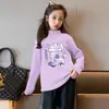 Y2128# camiseta de manga larga para niña otoño nuevo abrigo grande para niños camiseta de moda ropa para niños ropa fina de otoño para niños