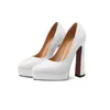 Sapatos de Plataforma com Salto Ultra-Alto de 14cm para Mulheres 2026 Comércio Exterior Bico Fino Boca Rasa Impermeáveis Sapatos de Plataforma para Mulheres Baixas Saltos Altíssimos Sapatos de Couro Genuíno