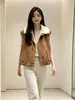 Chaleco de Gamuza con Solapa Estilo Coreano para Mujer 2026 Otoño/Invierno Nuevo Versátil Adelgazante con Forro de Terciopelo Espeso Casual Reductor de Edad