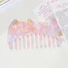 Pente Fofo de Placa Acrílica Portátil Formato de Gatinho Doce Pente de Cabelo Cuidado Diário do Cabelo Pente de Dentes Feminino