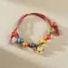 Pulseira de Cerâmica com Corda Vermelha Trançada Feita à Mão Mais Vendida de Ano Novo Pulseira Masculina Joias Pulseira do Festival da Primavera Pequenos Acessórios Atacado
