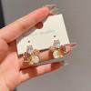 Pendientes de diamantes con destellos de flores de Corea del Sur, elegantes y sencillos, combinables con todo, exquisitos y pequeños, de alta gama para mujer.