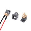 Toma de corriente CC DC-012/015/017 5,5 x 2,1/2,5 mm vertical 3 pies con orejas y cable