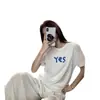 Camiseta de Manga Corta de Algodón Puro para Mujer, Nuevo Estilo Verano 2026, Corte Holgado, Diseño Adelgazante, Top de Hombro Normal de Media Manga, Moderno