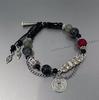 Pulsera de Tinta con Cuentas de Espíritu de Montaña Estilo Chino con Vidrio, Diseño Antiguo de Nicho, Joyería de Pulsera para Pareja de Amistad