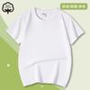 Camiseta de manga corta de algodón puro para niños y niñas de verano, camiseta básica de color sólido con cuello redondo, ropa para clase, ropa para actividades al por mayor