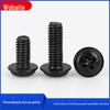 Parafuso PWM preto de cabeça chata em cruz com arruela M2.5 médio M2M3M4 * 3x4x5x6x8x12x16mm