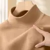 Camiseta Interior de Terciopelo Doble Cara para Otoño e Invierno con Cuello Medio Alto para Hombres y Mujeres, Versátil, Moderna, Engrosada, Aspecto Cálido y Adelgazante, Mangas Largas