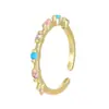 Anillo Azul de Esmalte Blanco Super Perla para Mujer, Anillo Abierto Ajustable, Nicho de Lujo Ligero, Anillo Único de Gama Alta