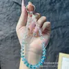 Corrente de Celular de Cristal Roda Gradiente Capa de Celular de Verão Cordão Estilo Pulso Corrente de Miçangas Artesanal Chaveiro Pingente