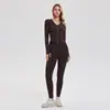 Conjunto de Roupas de Yoga Transfronteiriço da Amazon para Mulheres, Jaqueta Esportiva de Corrida de Alta Elasticidade para Uso Externo e Fitness, Top Modelador, Manga Longa