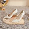 Tacones de Aguja Puntiagudos Zapatos de Novia Nuevos Verano 2025 para Pies Anchos y Gruesos Zapatos de Dama de Honor para Boda para Mujer