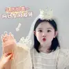 Festival de Cumpleaños Nvbao Accesorios Brillantes para el Cabello Lentejuelas Corona Velo Diadema Dulce Princesa Corona Alta Velo Tocado