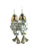 Estilo Resort de Playa Bohemio Retro Exagerado con Conchas Peces Pequeños Borlas Pendientes Largos Personalidad Exagerado Pendiente de Pasarela