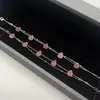 Pulsera Popular de Cinco Calabazas de Xiaohongshu para Mujer, Pulsera de Cinco Flores de Lujo Chapada en Oro Rosa de Alta Gama de 18 Quilates con un Toque de Alta Gama