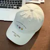 Chapéu Feminino 2025 Novo Fofo Coelho Bordado Tridimensional Boné com Aba Estilo Coreano Mais Fácil de Combinar Circunferência da Cabeça Grande Topo Rígido Boné de Baseball