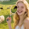 Espejo Transfronterizo Nuevo Modelo Espejo Pequeño Infantil Portátil de Mano Espejo con Mango Lindo Espejo de Maquillaje para Niña Espejo de Raqueta de Tenis