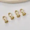 Hebilla de cierre redonda chapada en cobre y oro de 14 quilates para pulsera de perlas casera, collar, hebilla de conexión para joyería, material de accesorios