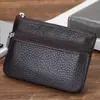 Cartera mini de cuero genuino directo de fábrica versión coreana de linda bolsa para monedas con cremallera monedero con cremallera se puede distribuir agente