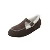 Sapatos Birkenstock com Forro de Lã de Blogueiro Inverno 2025 Camurça de Vaca Flats Bico Arredondado Soltos Gorro Quente Espessado Sapatos de Pelo para Mulheres