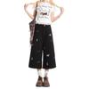 Shorts Jeans Bordados de Filhote para Mulheres 2025 Novo Estilo Americano Desgastado Lavado Solto Reto Perna Larga Cropped